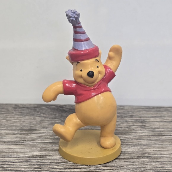 Disney Other - BIRTHDAY PARTY WINNIE THE POOH 3.75" Cake Topper Figure 100 Acre Woods Disney‎